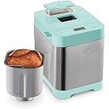 Dash Everyday Stainless Steel Bread Maker, Up to 1.5lb Loaf, Programmable, 12 Settings + Gluten Free & Automatic Filling Disp