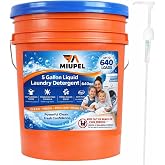 5 Gallon Liquid Laundry Detergent Bucket 640 Loads - Bulk Laundry Detergent Liquid Industrial Strength Detergent Fresh Scent Septic Safe, High Efficiency Washer Compatible Laundry Detergent Bulk 640oz