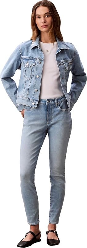 Donna Giacca in Jeans Classic Trucker con Taschini sul Petto, Marrone (Coastal Light), M