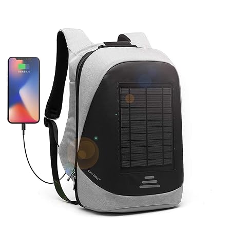 UtoteBag Solar-Rucksack, 15,6 Zoll, Laptop-Rucksack, Diebstahlschutz, wasserdicht, mit USB-Port, für den Außenbereich, multif