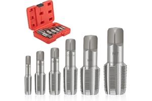 ANIRUDH 6 Piece NPT Thread Forming Taps Set,Carbon Steel Uncoated Pipe Threading Tools, 1/8”, 1/4”, 3/8”, 1/2”, 3/4”, 1” in S