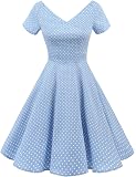 Vestito Retrò Anni '50 Stile Rockabilly - Abito Swing Con Maniche Corte, Per Feste E Occasioni Speciali