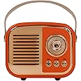 Aresrora Retro Bluetooth Speaker, Vintage Wireless Speaker,Portable Mini Radio Old Fashion Style for Room Decor Kitchen Desk Bedroom Office,Supports TWS Pairing for iPhone,Android Devices (Orange)