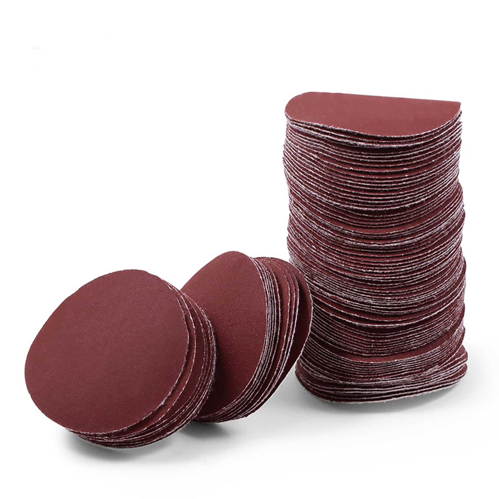 LEONTOOL 2 Inch Hook and Loop Sanding Discs 400 Grit 100Pcs Sandpaper Discs for Random Orbital Sander Pads Grinding Polishing Metal Wood Rubber Leather Plastic Stone Glass