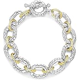 Mytys Two Tone Chain Link Bracelet Italian Designer Inspired Silver Gold Twisted Rope Statement Chunky Bracelets for Women Fashion Jewelry Gift