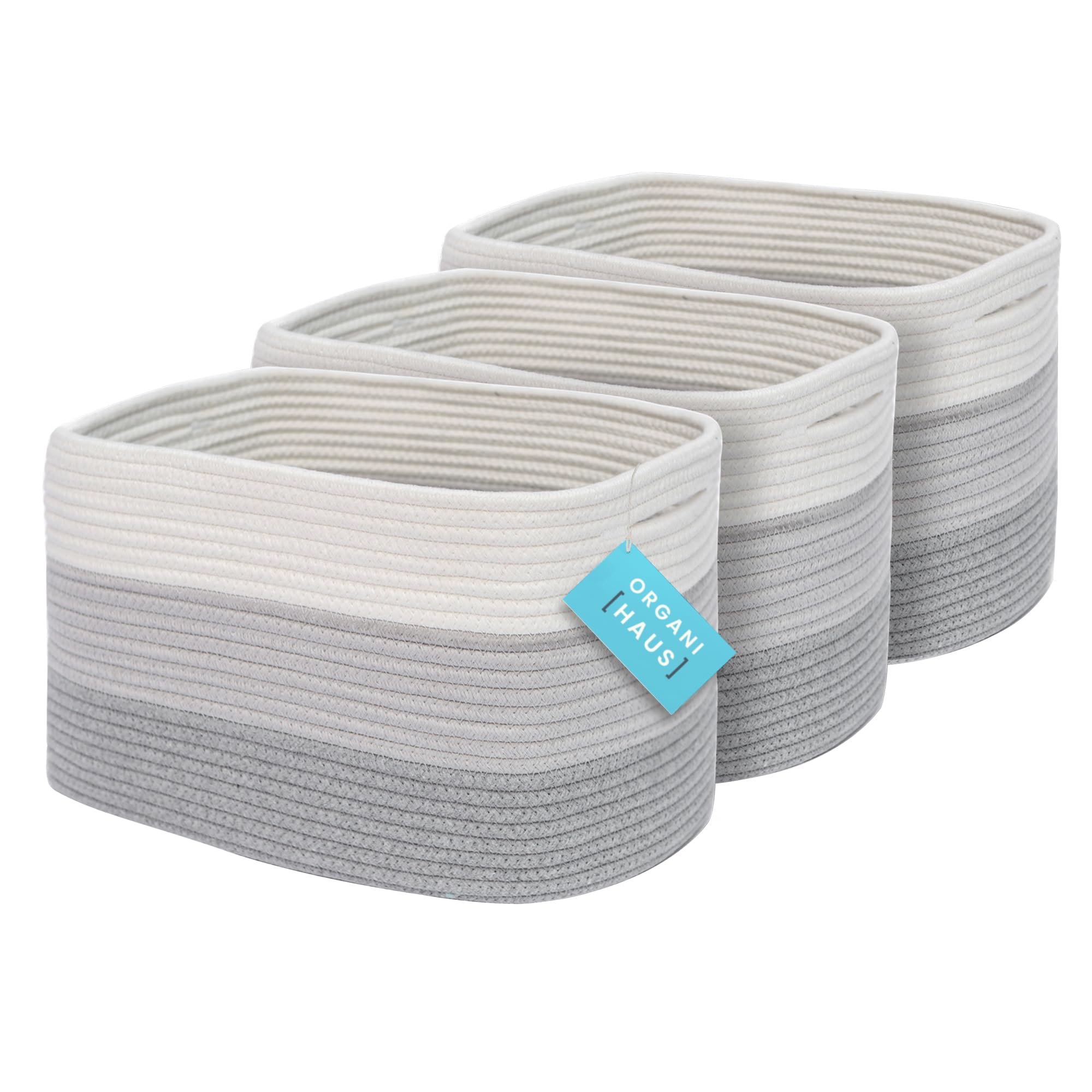 OrganiHaus Set of 3 Woven Storage Baskets for