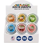 Sour Drops | Variety Flavor Sours | Blue Raspberry, Mango, Green Apple, Tangerine, Watermelon, Cherry Hard Candy | No Artificial Dyes