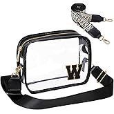 GooBird Stadium-Approved Clear Initial Purse, Crossbody Bag for Events, Concert and Sports,Adjustable Strap
