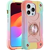 MARKILL Compatible with iPhone 15 Pro Max Case 6.7 Inch with Double Ring Stand, Heavy-Duty Military Grade Shockproof Phone Cover for iPhone 15 Pro Max.