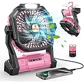 ONLYNEW Portable Fan Rechargeable, 20000mAh Cordless Battery Powered Table Fan with LED Lantern, USB C Battery Operated for Camping Tent Office Beach Desk Fishing Travel Home