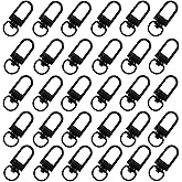 Auvotuis 30Pcs Metal Lobster Claw Clasps, 360° Swivel Trigger Snap Hooks, Key Chain Hooks, DIY Claw Clasps for Jewelry, Purse Making, Bags Keychain, Key Rings, Art Crafts (Black)