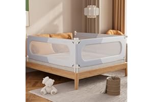 Newfinder Bed Rail for Toddlers - 3 Pack Toddler Bed Rails with Dual-Child Lock, Height Adjustment Bed Rail for Baby, Kids Guard Bumper for Crib Safe Guardrail for Queen Size Bed - 78.7x78.7x59inch