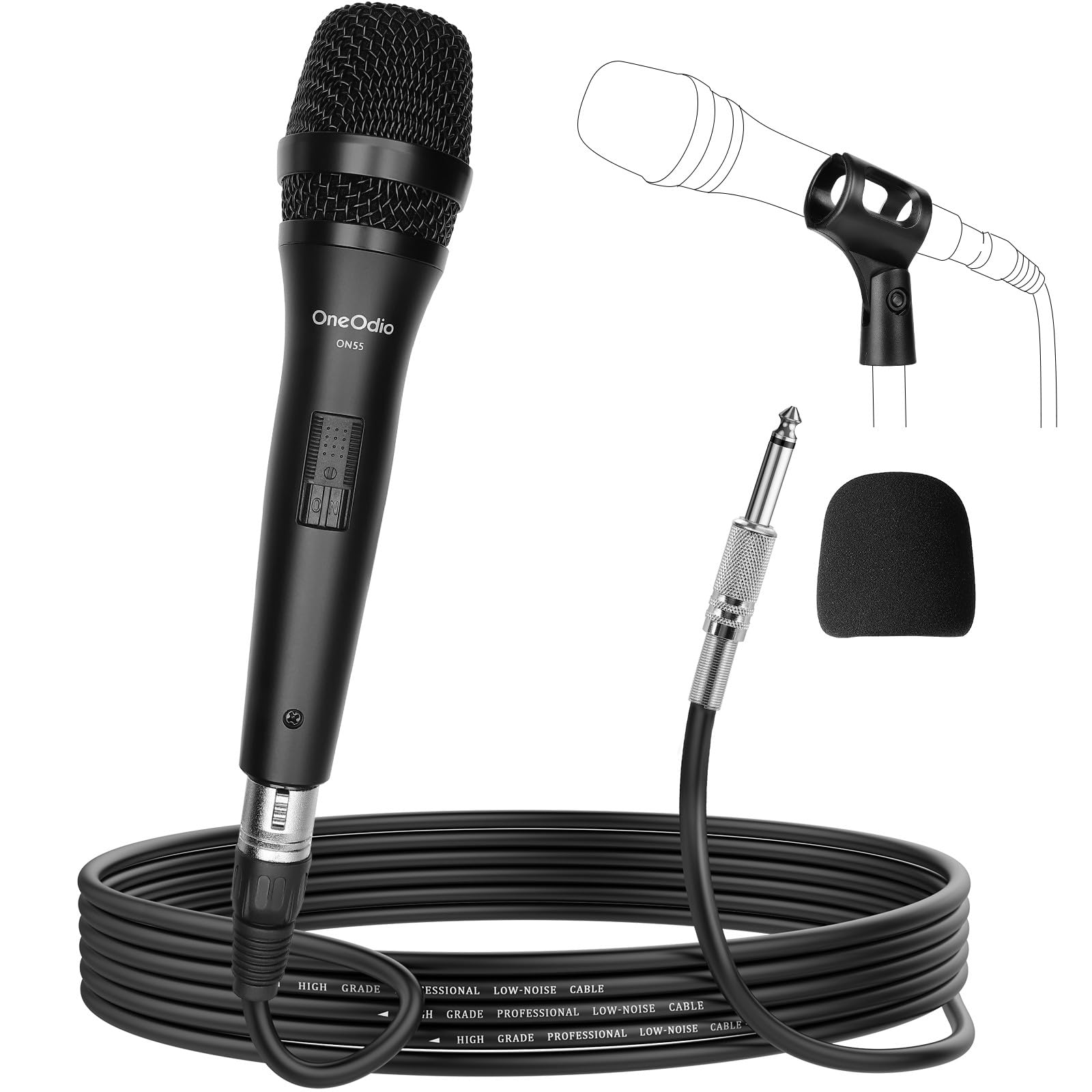 OneOdio Microphone for Singing Wired Microphone Dynamic Karaoke Microphones 16.4ft XLR Cable Vocal Cardioid Metal Handheld Mic for Recording,Party Karaoke Singing, Wedding,Outdoor Activity