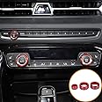 Fit for Toyota Supra GR A90 A91 MK5 2019-2024 Air Conditioner and Volume Knob Cover, Aluminum Alloy Air Conditioner Volume Tune Button Cover Trim, 3PCS (Red)