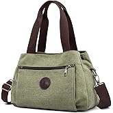 DOURR Hobo Handbags Canvas Crossbody Bags for Women, Multi Compartment Tote Purse Medium Satchel
