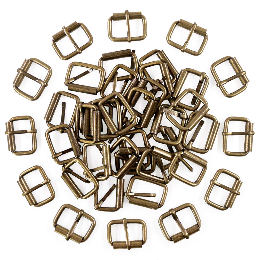 Swpeet 60Pcs 1 Inch / 25mm Bronze Heavy Duty Multi-Purpose Metal Roller Buckles Metal Rings for Belts Hardware Bags Ring Hand DIY Accessories Keychains Belts and Dog Leash