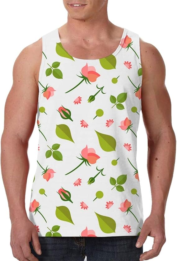 Amazon Co Jp ピンクの花 タンクトップ メンズ ノースリーブ インナー スポーツウェア ポケットなし Uネッククトップ 袖なし スリム ジム用tシャツ トレーニングウェア おもしろ 吸汗速乾 服 ファッション小物