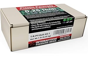 INTERACTIVIA 1/4 Inch Green Plastic Resin Pyramid (Approx 320 grit) Tumbling or Vibratory Media 1 lbs / 0.45 kg | Includes a (Clean, Dry and Store) Bag | for use in Vibrating Tumbler or Rotating Tumblers