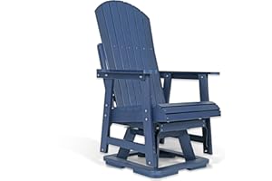 Mosbrisa Poly Lumber Swivel Patio Glider, Durable HIPS Material, Weather Resistant, for Outdoor, Patio, Porch, Yard (Navy Blue)