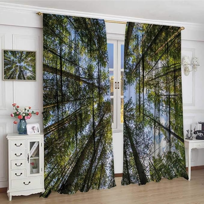 youpinnong Nature Room Darkening Wide Curtains Wild Jungle