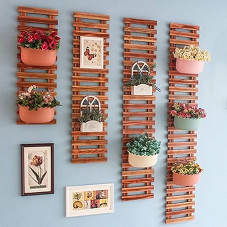 Plante Fleur Support De Pots De Fleurs En Bois Mural D Angle Multifonction Multicouche Style Pastoral Balcon Salon Interieur Exterieur Bois Couleur Taille 25 X 150 Cm Amazon Fr Bricolage
