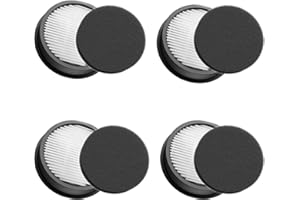 4 Sets VAC01 VAC02 Replacement Filters 2 Main Filter + 2 Sponage Compatible with SMOTURE VAC01 / VAC02 / VC70 Cordless Vacuum