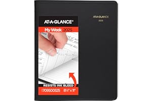 AT-A-GLANCE 2025 Appointment Book Planner, Weekly (Jan 2025-Jan 2026), 8-1/4" x 11", Large, Black (709500525)