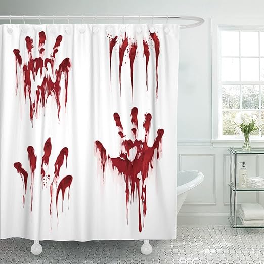 Amazon Com Emvency Fabric Shower Curtain Curtains With Hooks Red