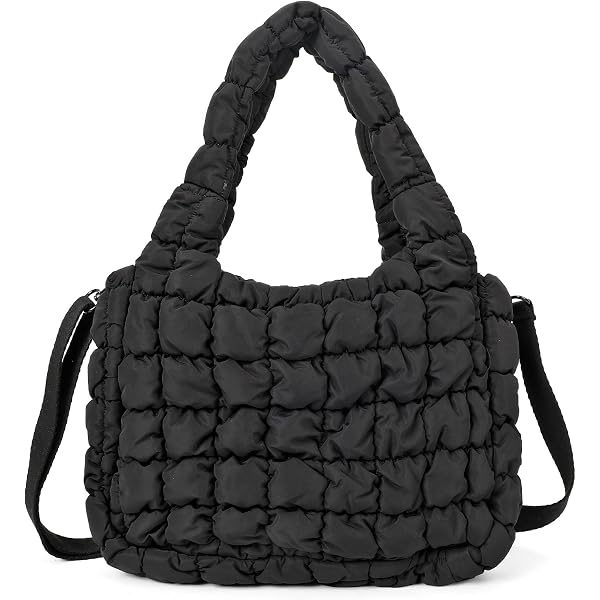 Quilted Puffer Tote Bag For Women - Large Carryall, Lightweight, Shoulder/Crossbody, Nylon - View #14