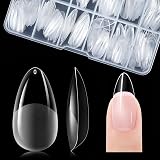 Gelike EC Medium Almond Nail Tips 120pcs 12 Sizes for DIY Salon Practice