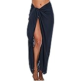 SHU-SHI Sarong Swimsuit Coverup for Women Pareo Long Beach Bathing Suit Wrap with Coconut Clip