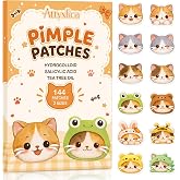 Attyxfica Cute Cat Acne Pimple Patches for Face, Hydrocolloid, 144 Count | Cute cat pimple patches, fun acne patches for teens, 12 cat designs, 2 sizes, zit patches with salicylic acid &amp; tea tree oil