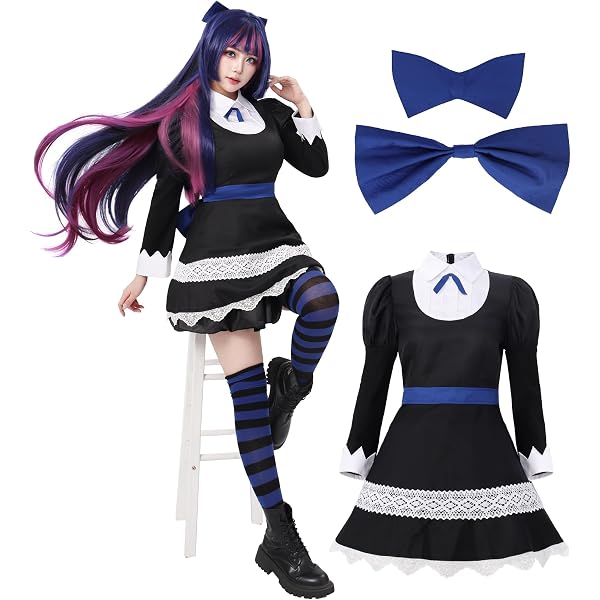 ZYHCOS Girls Cosplay Costume Set - Purple Skirt Outfit With Red Bow Tie, Summer Diary Style - View #3