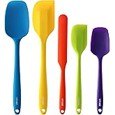 5PCS Silicone Rubber Spatula Set, VITUER Food Grade BPA-Free Spatulas for kitchen Use, Heat Resistant Spatula for Cooking & B