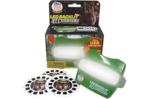 WARM FUZZY LED 3D Viewfinder (Forest) - Kids & Adults Classic Slide Viewer, 3D Reel Viewer, Retro Vintage Toys with 3 Reels - 21 High Definition 3D Images