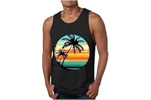 Mens Boat Neck Vests Track Athletic Beach Vest Tops for Man Sleeveless Hawaiian Cami Tank Summer Fall Vest 2024