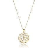 Crescent Moon and Star Pendant Necklace for Women Trendy Om Sun Necklace Dainty 18K Gold Chain Necklace Statement Necklace