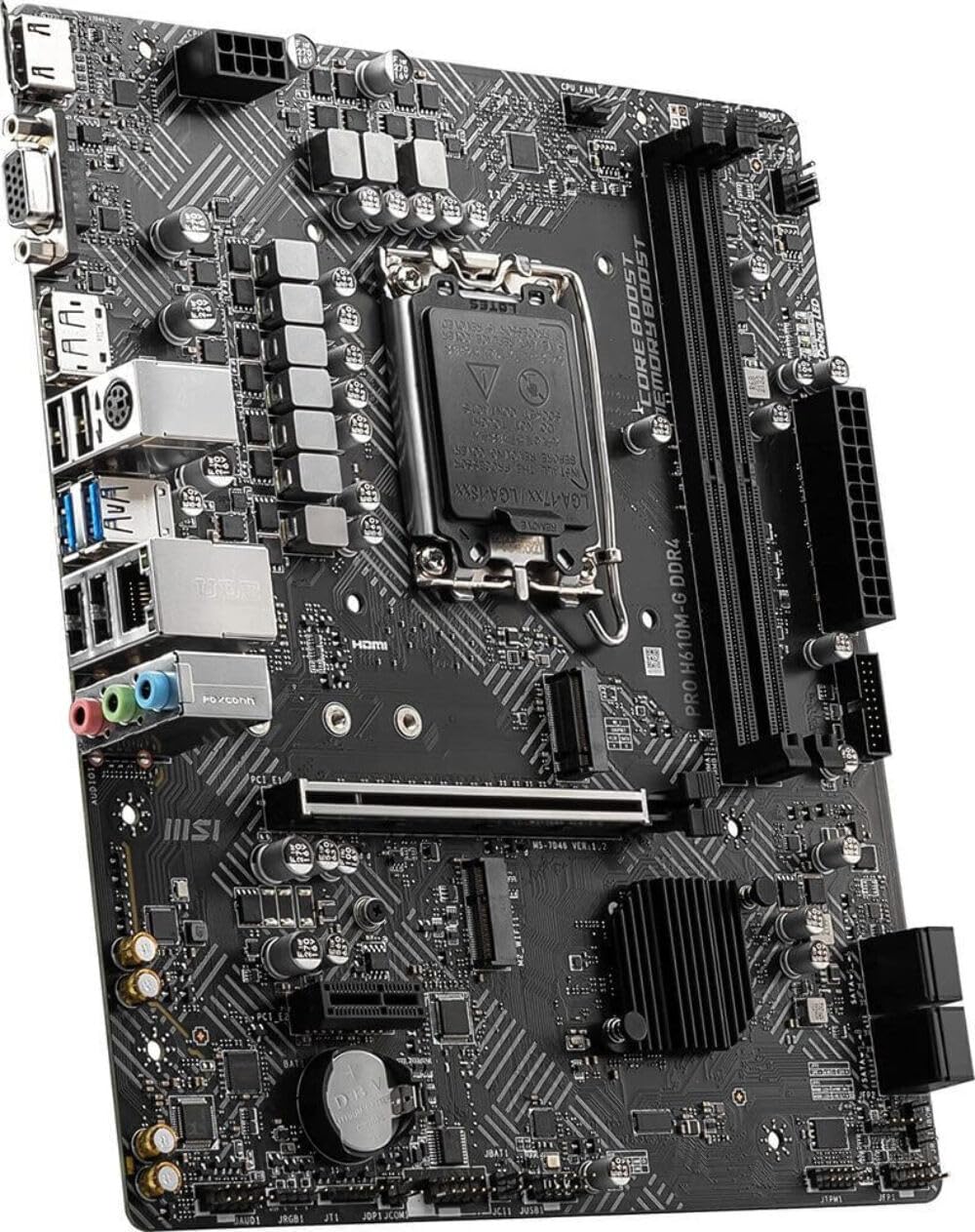 MSI PRO H610M-G DDR4 Motherboard (12th/13th/14th Gen Intel Core, LGA 1700 Socket, DDR4, PCIe 4, SATA 6Gb/s, 1Gbps LAN, M.2 Slots, USB 3.2, mATX)