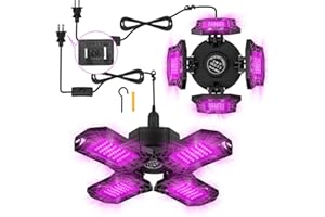 TENDIST Deformable LED Black Light 60W, 2 Pack Blacklight with Plug and Switch, Black Lighting for Glow Party, Purple Neon Black UV Lamp Bulb Lightbulb for Halloween Decor, Bedroom, Tapestry, Poster