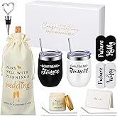 Singhoow Engagement Gift for Couples Newly Engaged Fiance Gifts for Couple Engagement Gift Box Congratulations on Your Weeding Party Decorations Engaged Gifts for Her with Married Candle