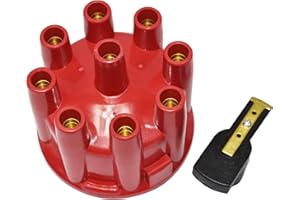 A-Team Performance - Pro Billet and Ready to Run R2R Cap and Rotor - Kit 8-Cylinder Female Fits A-Team Ready to Run Distributors (Red)