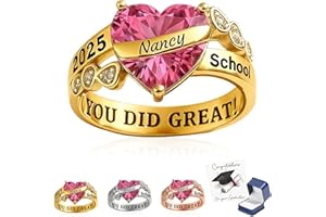 Custom High School Class Rings for Women, Personalized High School Class Ring for Women Men, 2026/2027 Customizable Name Grad