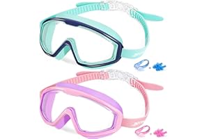 Freela Kids Swim Goggles 3-15, Swim Goggles for Kids Toddler Boys Girls, Anti Fog UV Protection No Leak 180° HD Vision