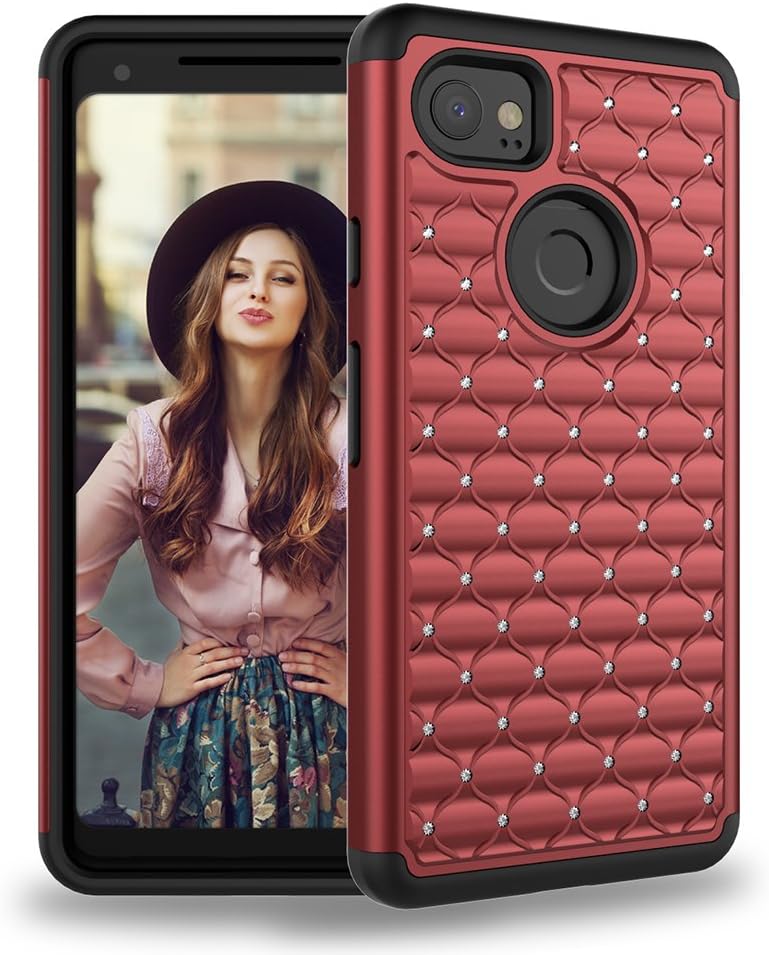 Google Pixel 2 XL Case,Dake Dual Layer Defender Heavy Duty Shockproof Protective Case for Google Pixel 2 XL (2017) Red