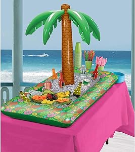 amscan 374605 Inflatable Palm Tree Buffet Party Cooler, 1 piece, Multicolor, One Size