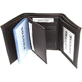 Mens Chocolate Brown Leather Wallet Lamb Trifold 731B RFID