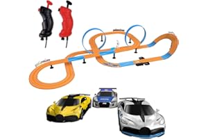 AGM MASTECH High Speed Series Tram Dual Track Set, 8.4m Electric Track with 3 Vehicles Official Licensed Slot car Racing, Comes with 2 Hand Controls and Track Parts and a Lap Counter