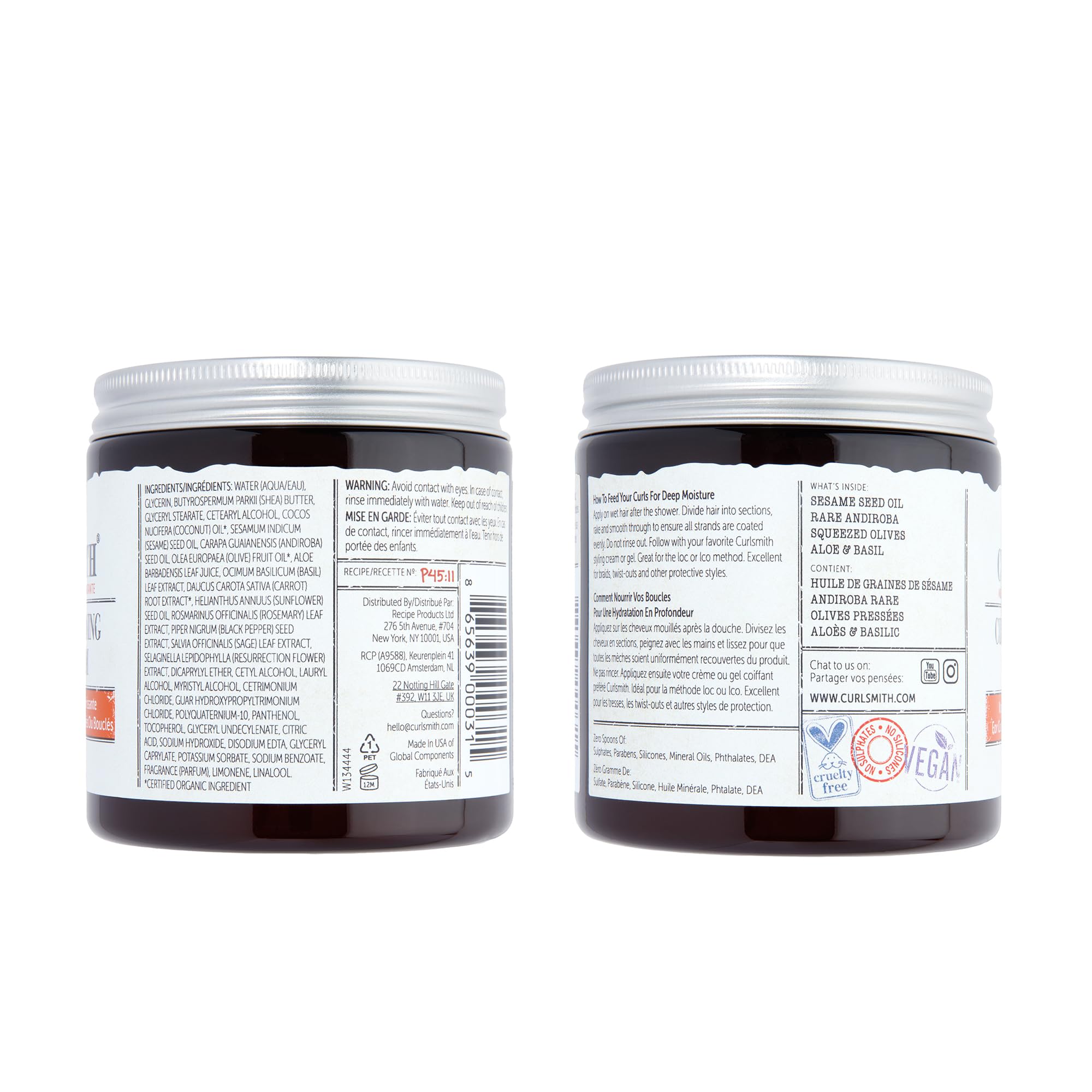 CURLSMITH Curl Conditioning Oil-in-Cream - Leave-In for Thick Curly Hair, Deep Moisture Curl Conditioner, For All Types, Vegan & Cruelty Free