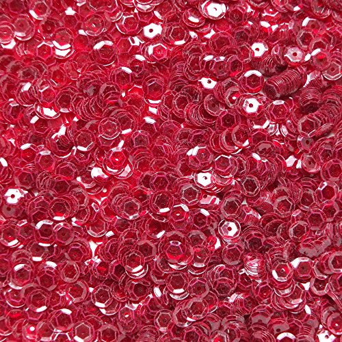 6mm CUP SEQUINS Facet PAILLETTES ~ Red Wine See-Thru Transparent ~ Made in USA Loose for embroidery, arts, crafts, bridal wear, embellishment