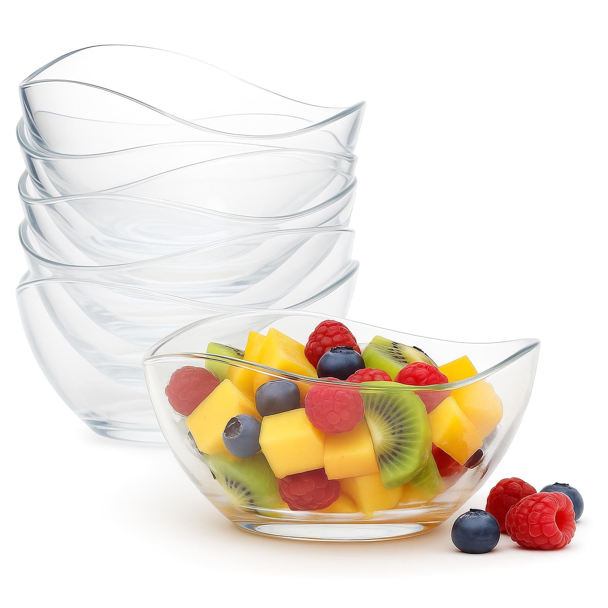 JANTI 6-Piece 310 ml Bowls, Salad Bowl, Dessert Bowl, Trifle Bowl, Cereal Bowl, Bowl, Glass Bowl, Serving Bowls Set